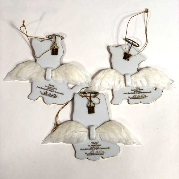 3 Purrfect Little Angels Kitten Ornaments Misty Fluffy Cat Bradford Editions - Picture 6 of 9